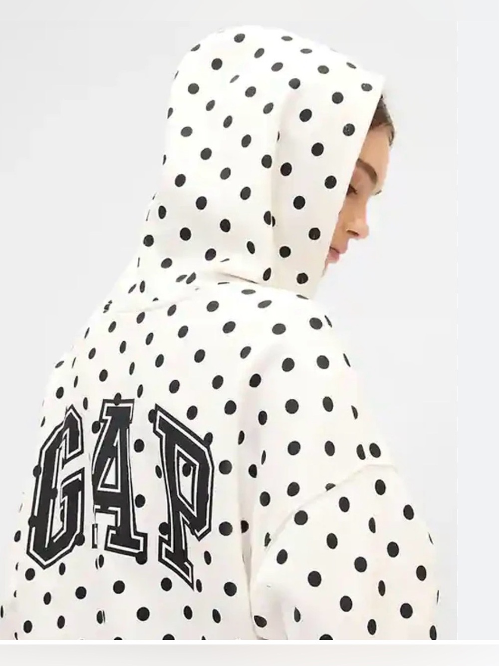 Gap Logo Polkadot Hoodie Sweatshirt TikTok Trend Spring Streetwear NWT M